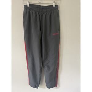 Adidas Mens Size Small Samson Track Pants Black Red Stripes Zip Leg Joggers